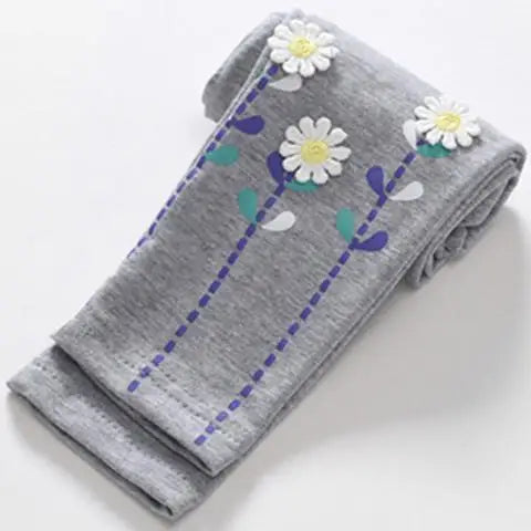 Spring Girls Leggings Cotton Trousers Fille Kids Pants Girls Pants Skinny Print Cartoon Pattern Children Leggings Trousers Good Vibrations