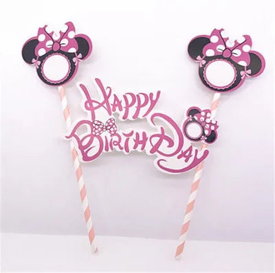 Hot Happy Birthday Number 0-9 Candles Cartoon Mickey Minnie Mouse Candle Cake Cupcake Topper Party Decoration Supplies DIY Gifts Good Vibrations