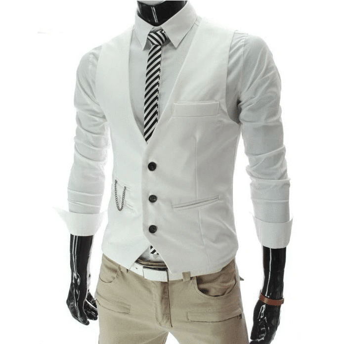 New Arrival Dress Vests For Men Vest Slim Fit Mens Suit Vest Male Waistcoat Gilet Homme Casual Sleeveless Formal Business Jacket Good Vibrations