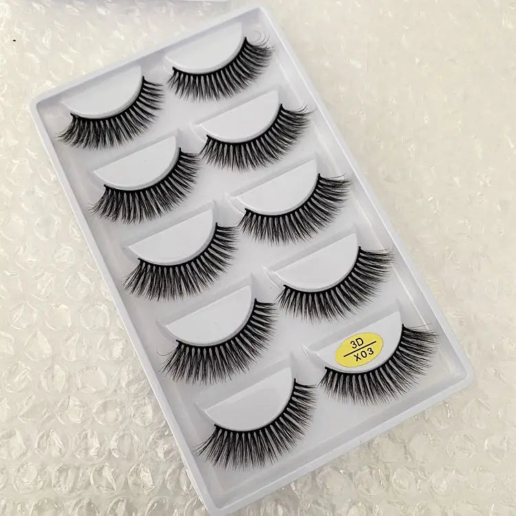 5 Pairs Multipack 3D Soft Mink Hair False Eyelashes Handmade Wispy Fluffy Long Lashes Natural Eye Makeup Tools Faux H13 E08 E01 Good Vibrations