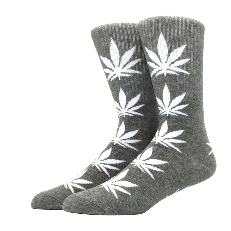 1 pair Men's Fashion Business Weed Hemp Cotton Socks Street Fashion Skateboard Couple Girls Harajuku Trend Socks Give Men a Gift Good Vibrations Adult Super Store