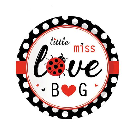 Cartoon Ladybug Theme Birthday Supplies Tablecloth Paper Plate Cup Banner Balloon Party Decoration Set Baby Shower Decoration Good Vibrations