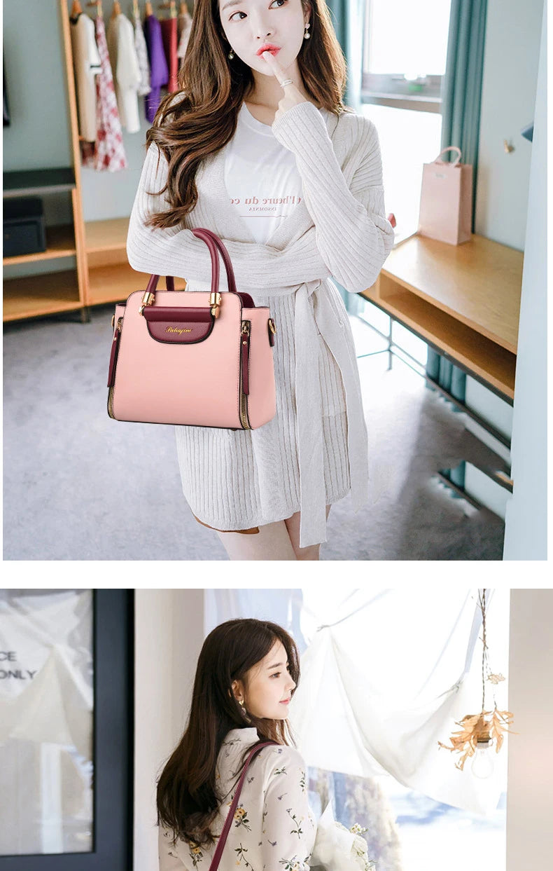 Women's bag 2025 new fashion women's bags hit color hand-held  bag Europeand the United States all-match shoulder messenger bag Good Vibrations