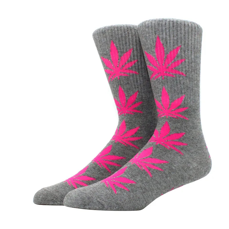 1 pair Men's Fashion Business Weed Hemp Cotton Socks Street Fashion Skateboard Couple Girls Harajuku Trend Socks Give Men a Gift Good Vibrations Adult Super Store