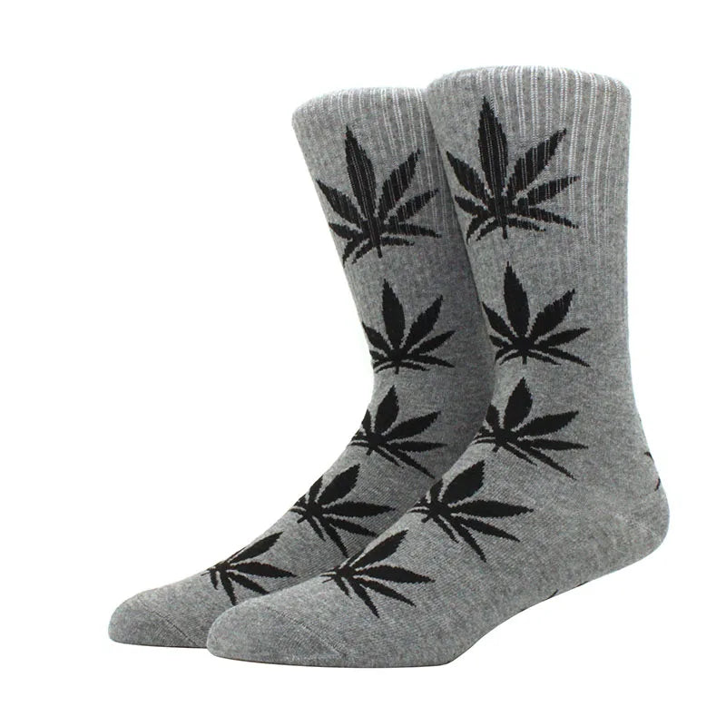 1 pair Men's Fashion Business Weed Hemp Cotton Socks Street Fashion Skateboard Couple Girls Harajuku Trend Socks Give Men a Gift Good Vibrations Adult Super Store