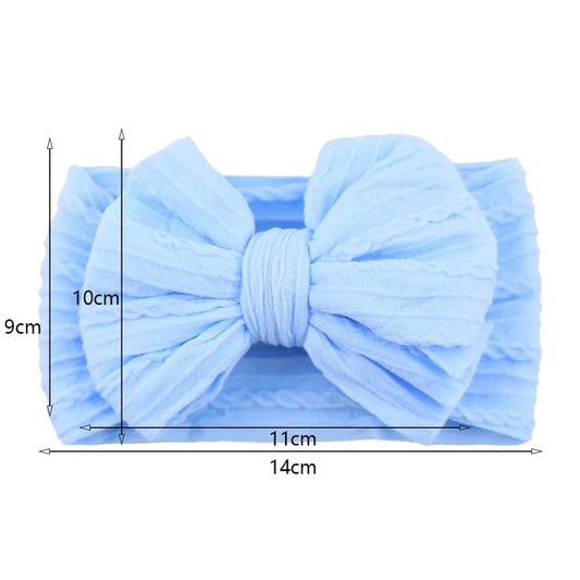 Solid Cable Bow Baby Headband for Child Nylon Layers Headwear Kids Elastic Turban Headwraps Newborn Boys Girls Hair Accessories Good Vibrations