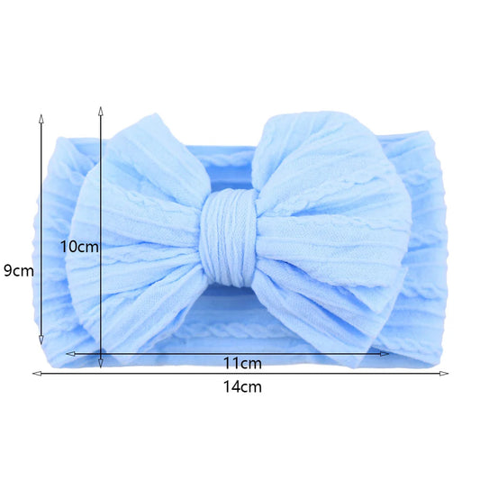 Solid Cable Bow Baby Headband for Child Nylon Layers Headwear Kids Elastic Turban Headwraps Newborn Boys Girls Hair Accessories Good Vibrations