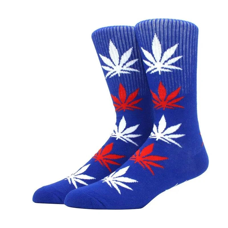 1 pair Men's Fashion Business Weed Hemp Cotton Socks Street Fashion Skateboard Couple Girls Harajuku Trend Socks Give Men a Gift Good Vibrations Adult Super Store
