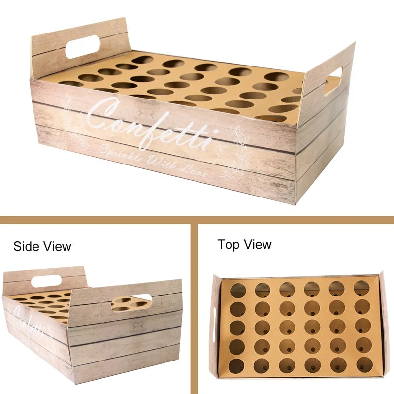 Kraft Paper Wedding Tray Confetti Cone Stand Box Tray Rustic Wedding Decoration Wedding Confetti Cones Wedding Cones  Set supply Good Vibrations