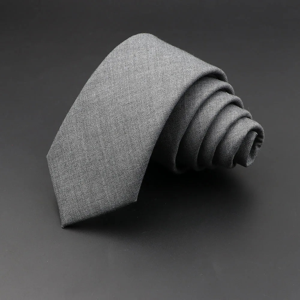 Mens Ties 6cm Classic Cotton Handmade Skinny Grey Plaid Neckties Striped Narrow Collar Slim Cashmere Casual Tie Accessories Gift Good Vibrations