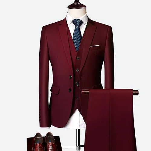 Wedding suit men classical Men's Business suit 3 pieces New Formal Korean Slims Suit Dress Suit tuxedo groom suit Good Vibrations