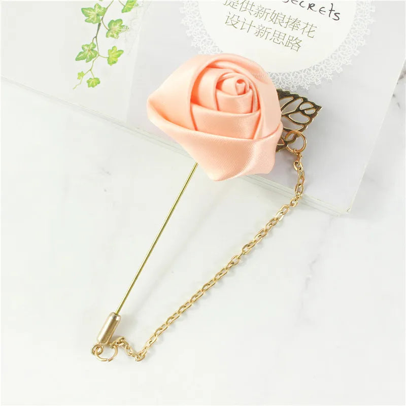 YO CHO Groom Boutonniere Corsage Pins Wedding Silk Flower Groomsman Boutonnieres Buttonhole Wedding Flowers Marriage Accessories Good Vibrations