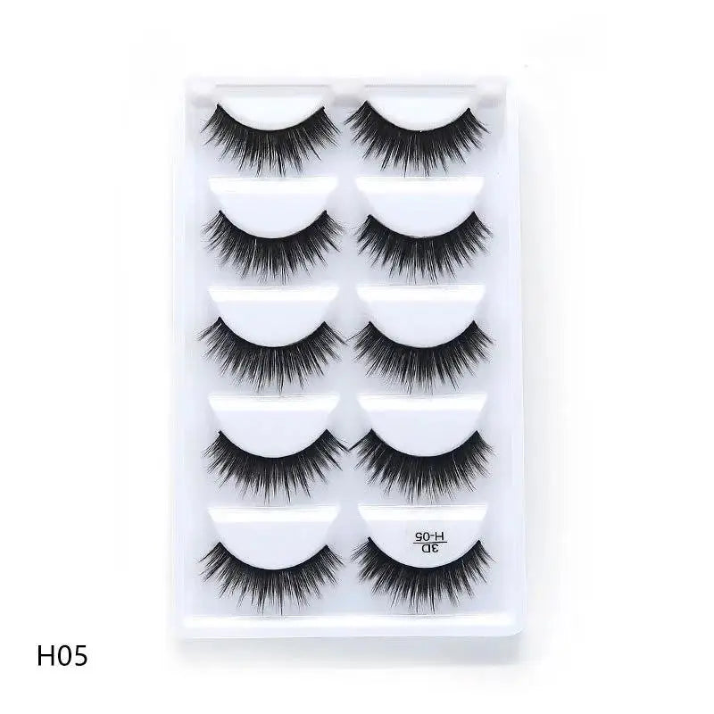5 Pairs Multipack 3D Soft Mink Hair False Eyelashes Handmade Wispy Fluffy Long Lashes Natural Eye Makeup Tools Faux H13 E08 E01 Good Vibrations