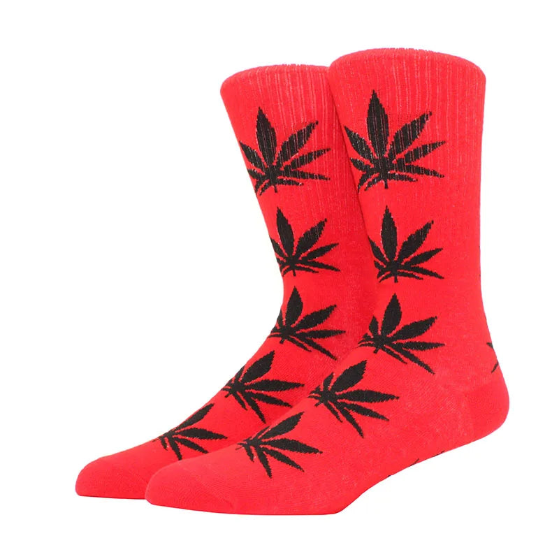 1 pair Men's Fashion Business Weed Hemp Cotton Socks Street Fashion Skateboard Couple Girls Harajuku Trend Socks Give Men a Gift Good Vibrations Adult Super Store