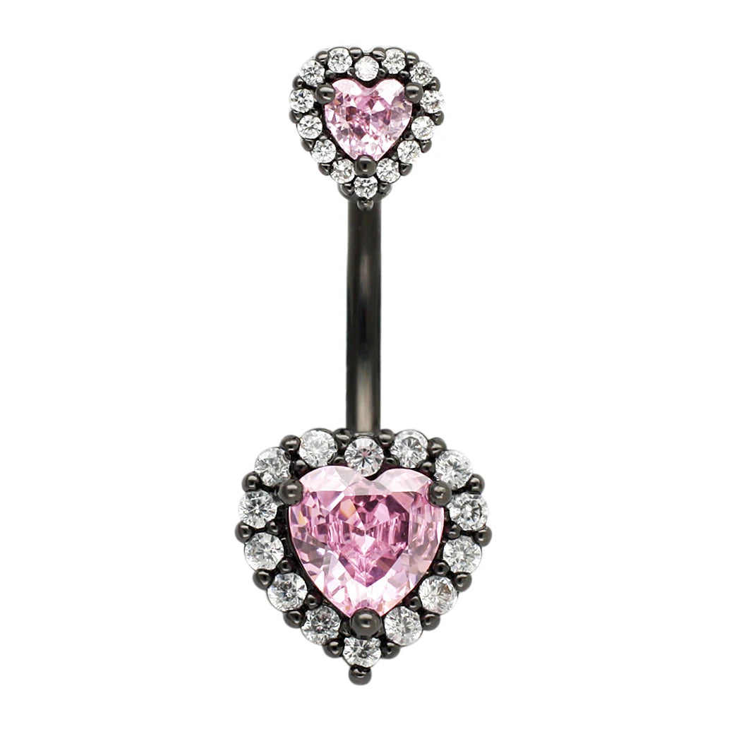 JHJT 14G Heart Belly Button Piercing Navel Ring 316L Surgical Stainless Steel CZ Belly Piercing Ombligo Jewelry for Women Good Vibrations Adult Super Store