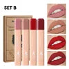 MAGIC CASA 4-Piece Matchstick Lip Gloss Gift Box Set Beauty Matte Lipstick Waterproof Non-Stick Cup Vegan Lip Glaze Good Vibrations