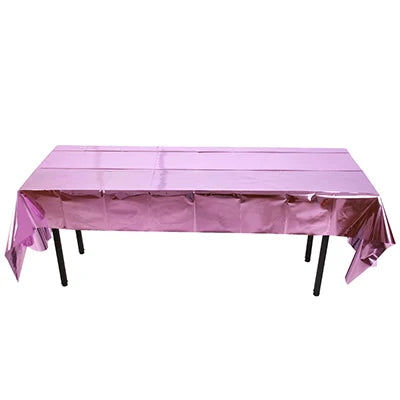 Disposable Party Glitter Table Cloth Birthday Rectangular Tablecloth Wedding Birthday Table Cloth Rectangular PVC Waterproof Good Vibrations