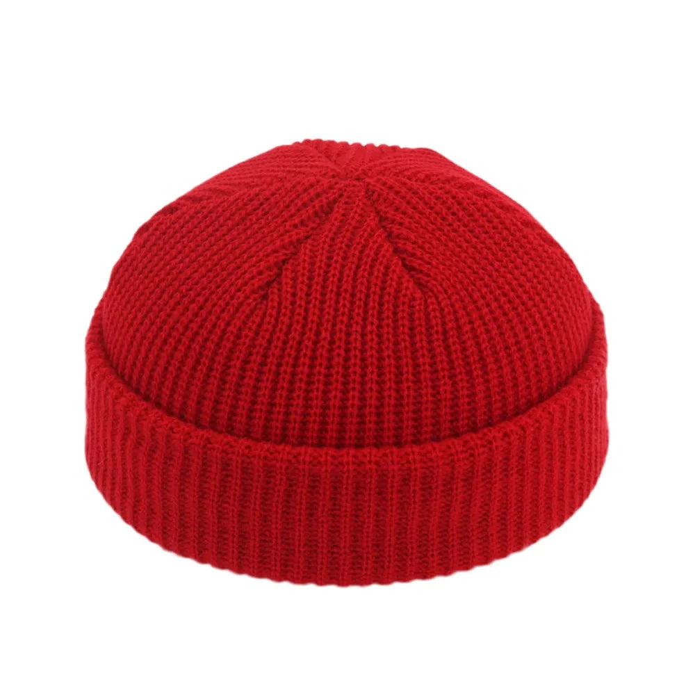 Hip Hop Beanie Knitted Hat Men Skullcap Women Winter Warm Brimless Unisex Baggy Melon Cap Cuff Docker Fisherman Beanies Hats Good Vibrations