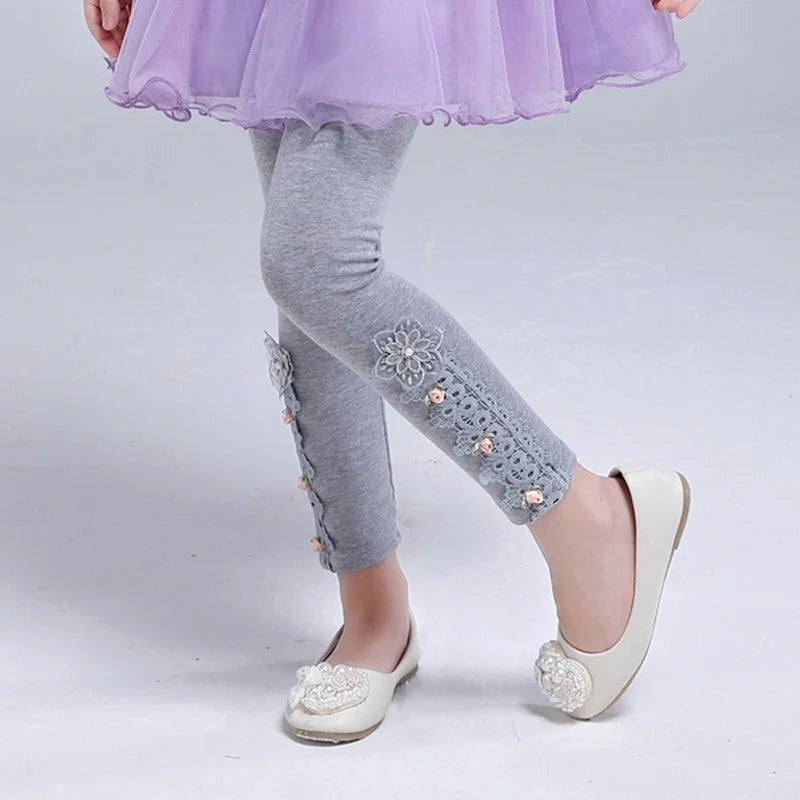 Spring Girls Leggings Cotton Trousers Fille Kids Pants Girls Pants Skinny Print Cartoon Pattern Children Leggings Trousers Good Vibrations