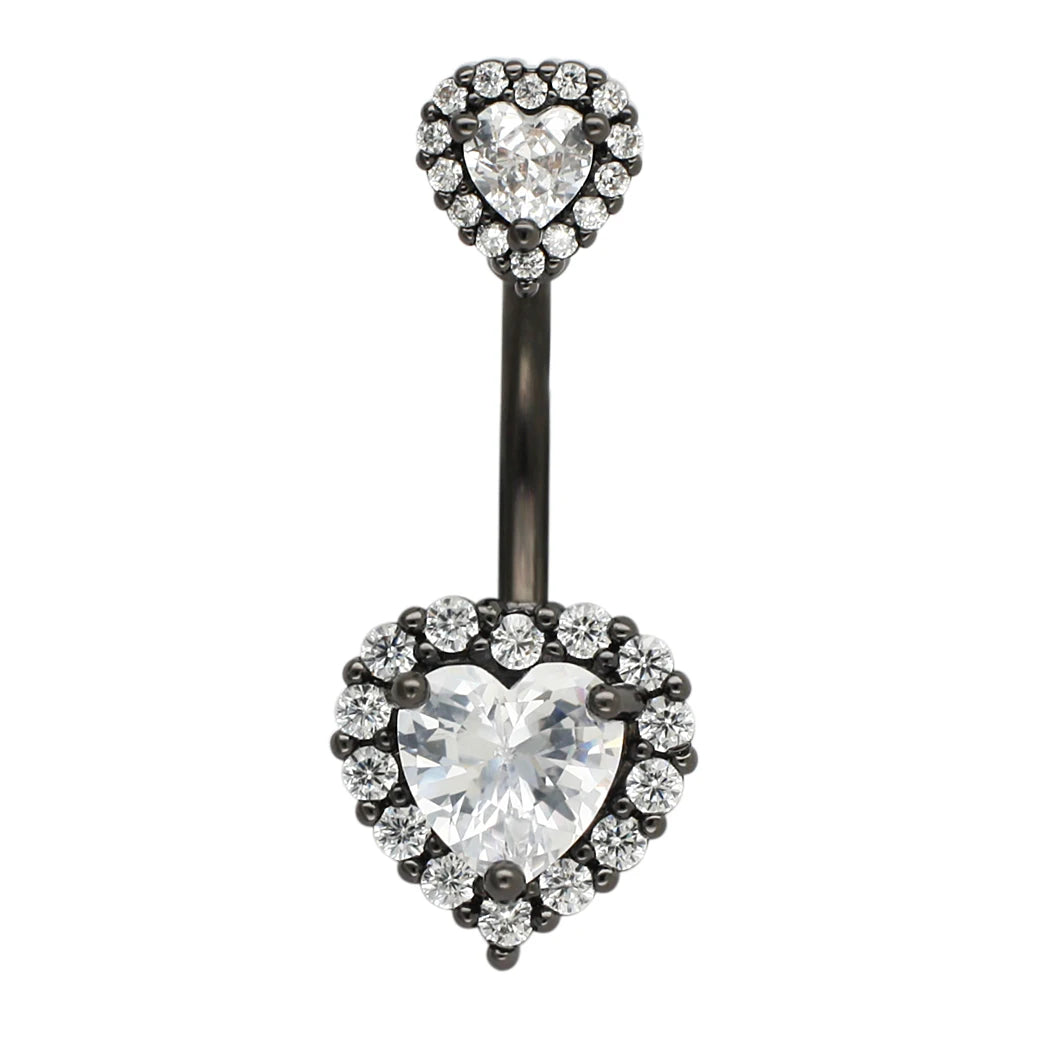 JHJT 14G Heart Belly Button Piercing Navel Ring 316L Surgical Stainless Steel CZ Belly Piercing Ombligo Jewelry for Women Good Vibrations Adult Super Store
