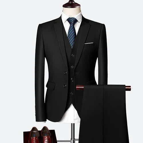 Wedding suit men classical Men's Business suit 3 pieces New Formal Korean Slims Suit Dress Suit tuxedo groom suit Good Vibrations