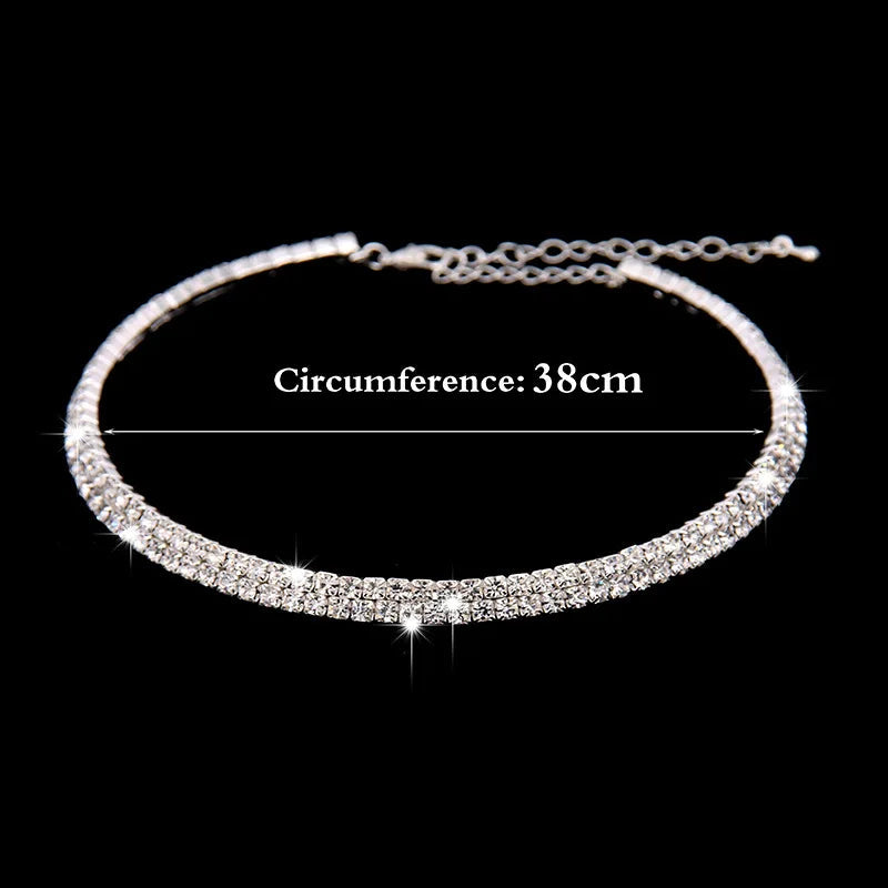 Fashion Crystal Bride Jewelry Set Rhinestone Silver-plated Wedding Dress Banquet Necklace Earring Set Ladies Gift Good Vibrations Adult Super Store