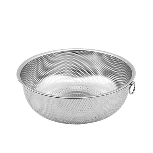 Hot Selling Kitchen Gadgets Stainless Steel Colander Dense Hole Basket Fruit Vegetable Basket Good Vibrations