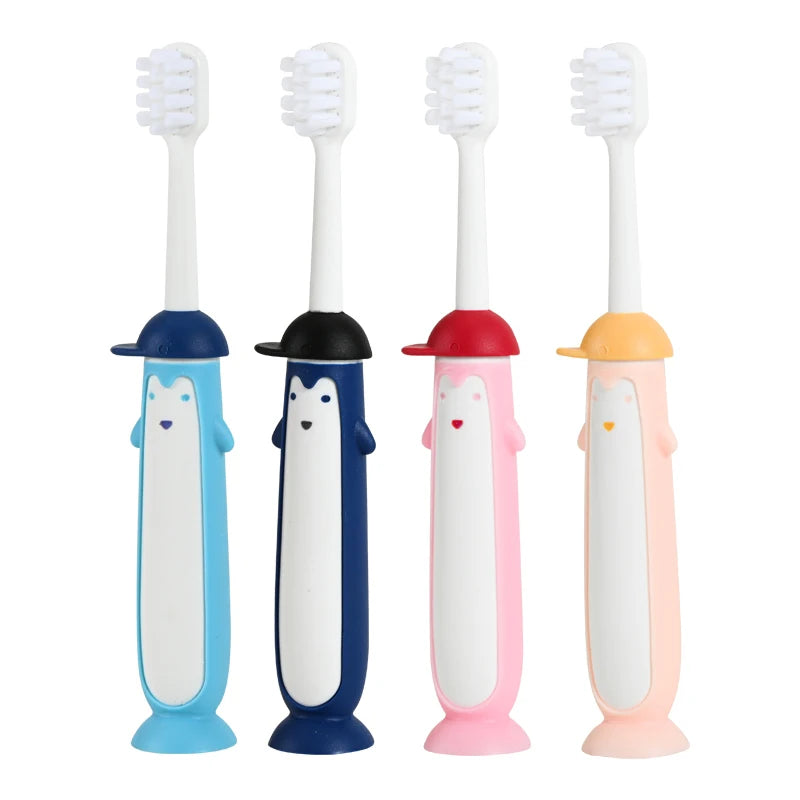 Wholesale Animal Shape Soft Bristle Suction Cup Kid Toothbrush Cartoon Small Head Child Tooth Brush for Baby Use Good Vibrations