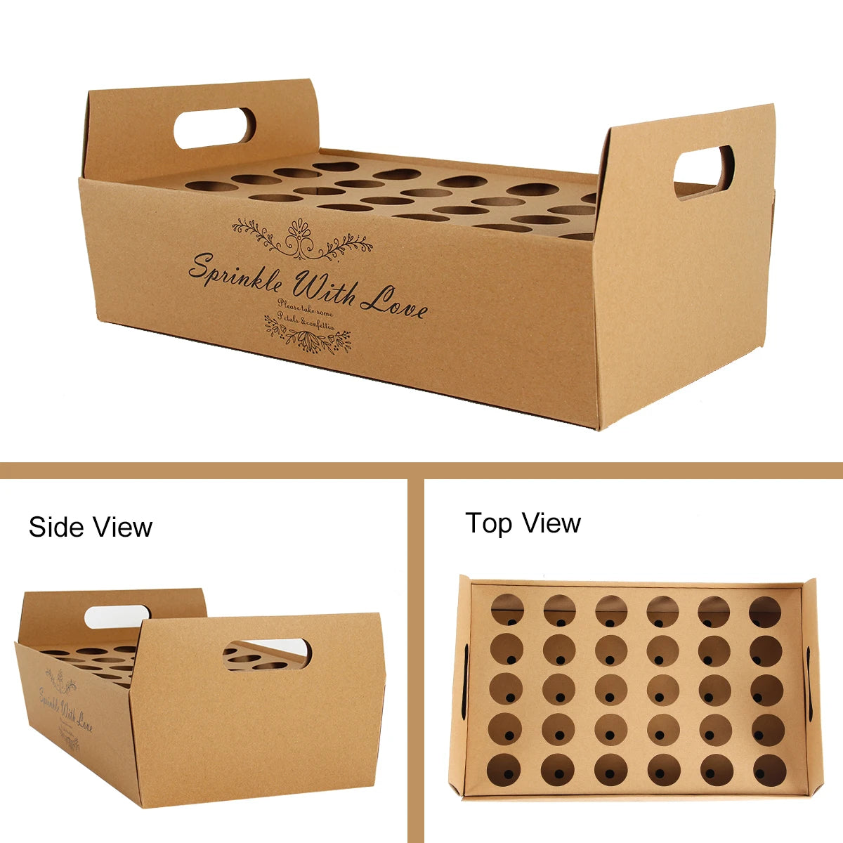 Kraft Paper Wedding Tray Confetti Cone Stand Box Tray Rustic Wedding Decoration Wedding Confetti Cones Wedding Cones Set supply Good Vibrations