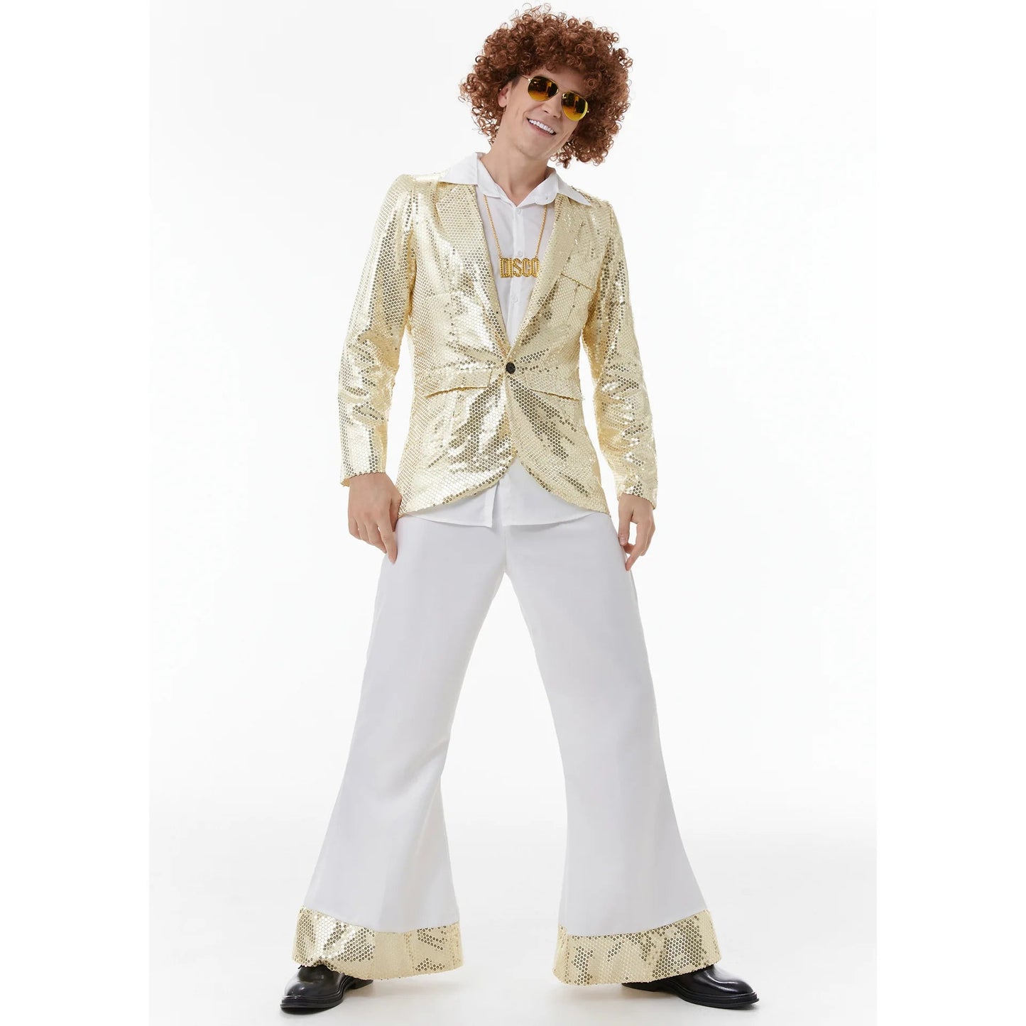 Halloween Costumes for Mens Love Hippie Costume 1960s Stage Performance Coat Shirt Pants Wig Fancy Cosplay Clothing Set Good Vibrations