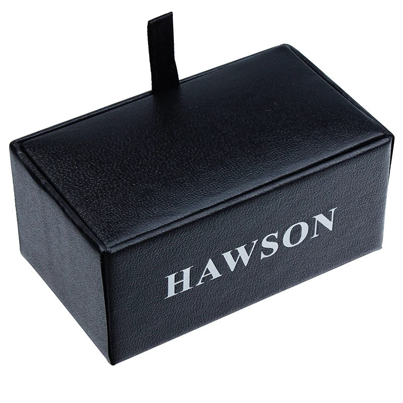 HAWSON Gun Plated Non-Movement Cufflinks Wedding Groomsmen Gift Mechanical Black Cuff Links Good Vibrations