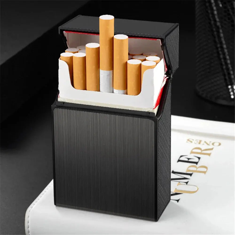 Portable Cigarette Case Metal Smoking Cigarette Box 20pcs Capacity Tobacco Holder Cigarettes Pack Cover Storage Box Men's Gadget GOOD Vibrations Adult Super Store