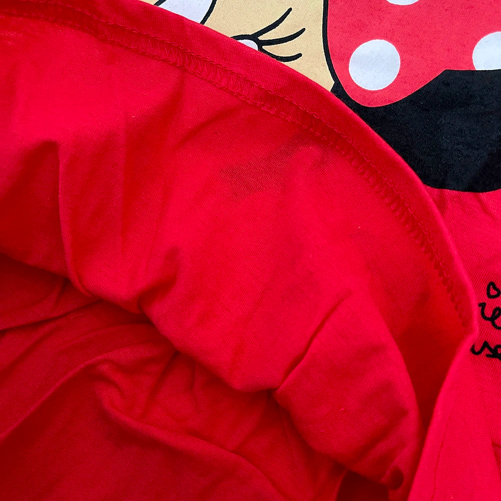New Fashion Baby Girls Dress Summer Dress Cartoon Cotton Red Minnie Dress Princess Dress Children's Girl Clothing 1-6Years Good Vibrations