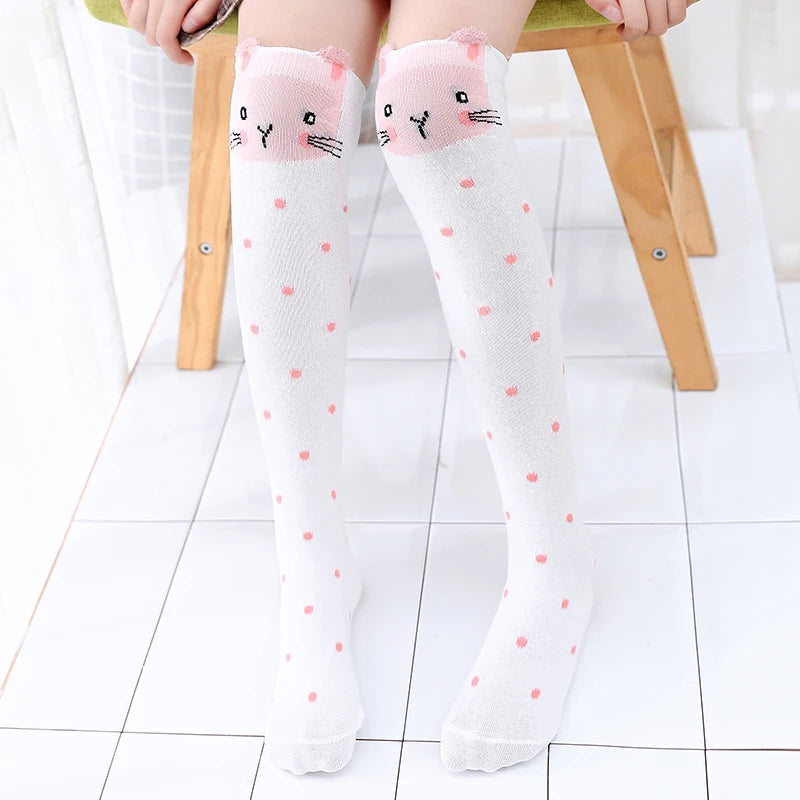 toddler child high knee Socks Three-dimensional cute Cartoon fox cat unicorn Cotton Over knee kids baby girls Sock Spring Autumn Good Vibrations