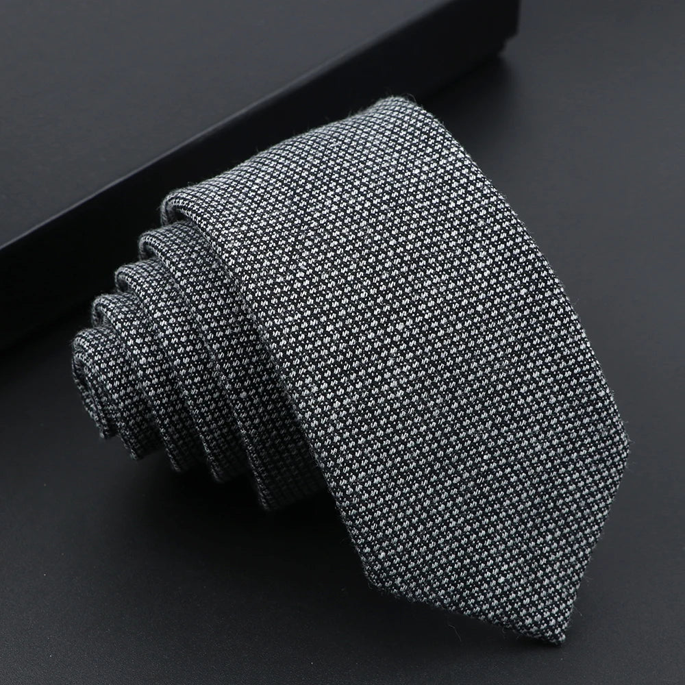 Mens Tie Imitation Cashmere Classic 6cm Skinny Casual Necktie Cotton Handmade For Wedding Party Dinner Striped Plaid Tie Gift Good Vibrations