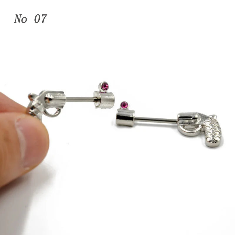 1Pair Flower Charming Nipple Rings For Women Body Piercing Jewelry Nipple Piercing Heart Barbell 14G Nipple Shield Good Vibrations Adult Super Store