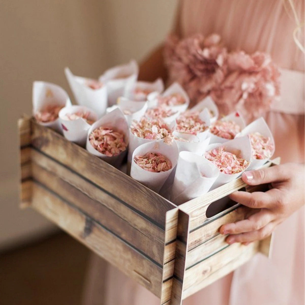 Kraft Paper Wedding Tray Confetti Cone Stand Box Tray Rustic Wedding Decoration Wedding Confetti Cones Wedding Cones Set supply Good Vibrations