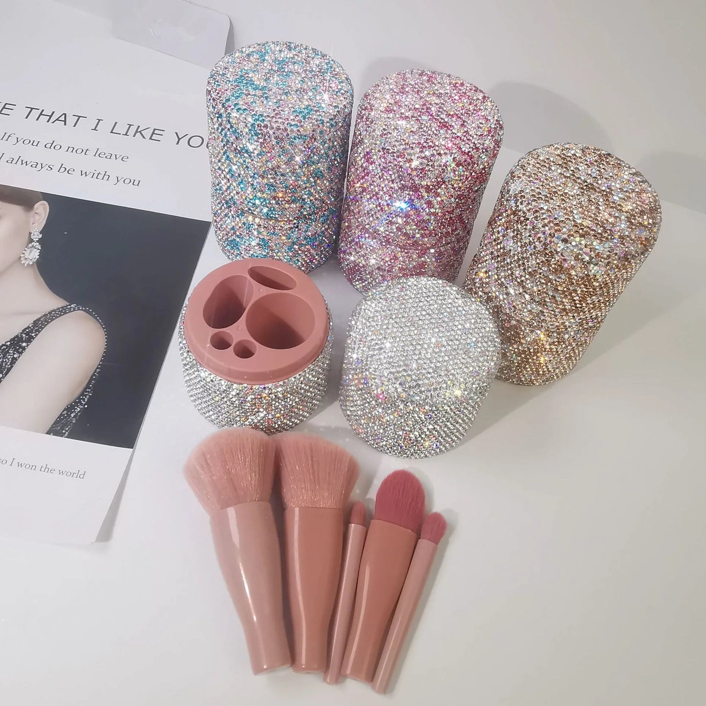 Premium Synthetic Hair Mini Handle Makeup Brush Set Foundation Powder Concealer Eye Shadows Travel Pink Makeup Brushes With Case Good Vibrations