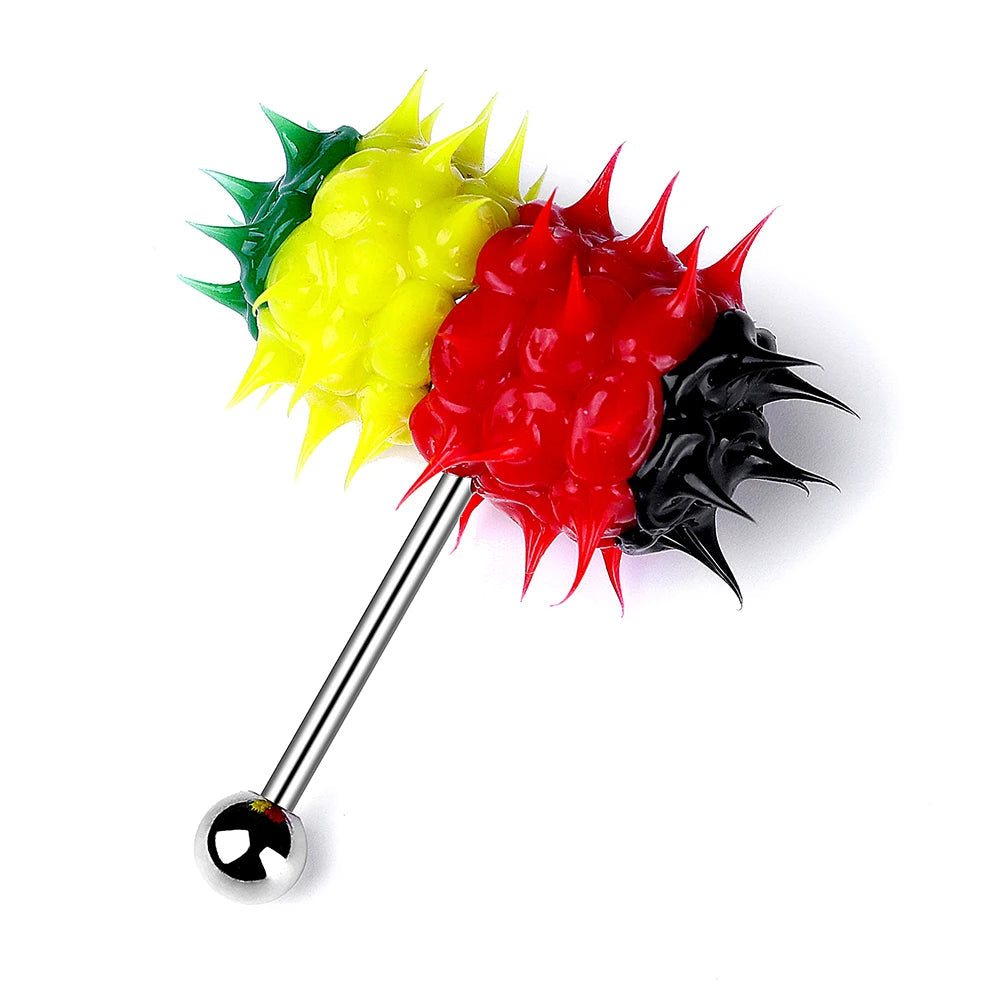 With Battey Vibrating Tongue Ring 16G Surgical Steel Tongue Piercing Ring Vibrated Tongue Piercing Bar Body Jewelry Lengua Sexy Good Vibrations Adult Super Store