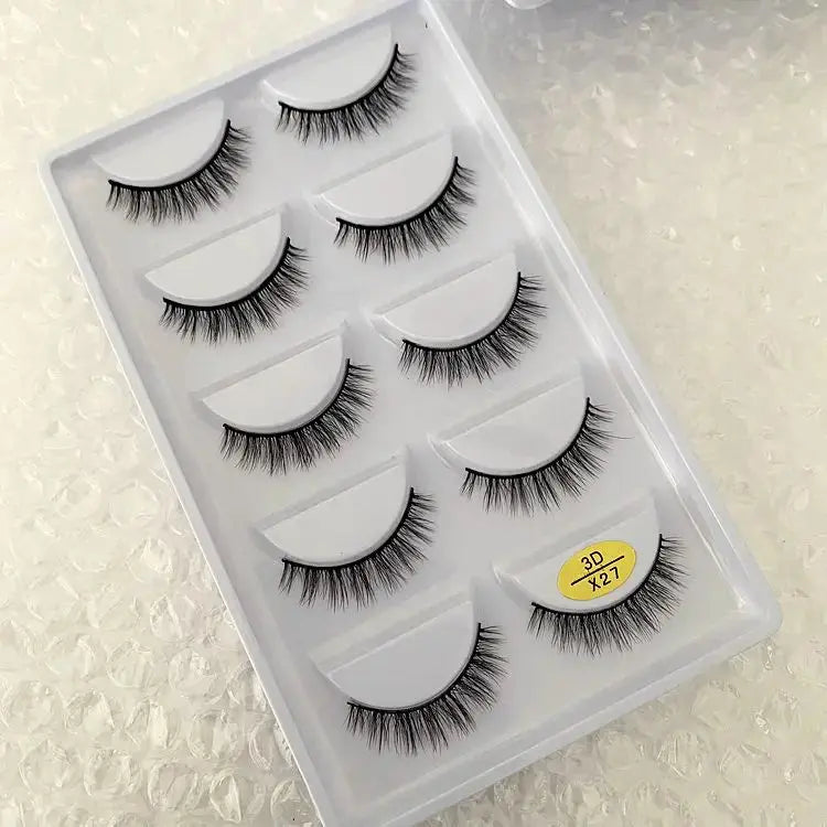 5 Pairs Multipack 3D Soft Mink Hair False Eyelashes Handmade Wispy Fluffy Long Lashes Natural Eye Makeup Tools Faux H13 E08 E01 Good Vibrations