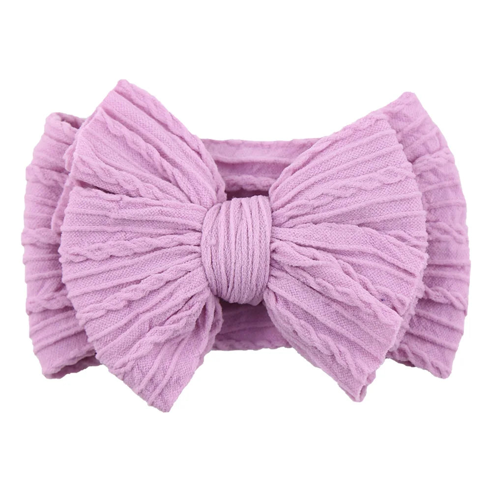 Solid Cable Bow Baby Headband for Child Nylon Layers Headwear Kids Elastic Turban Headwraps Newborn Boys Girls Hair Accessories Good Vibrations
