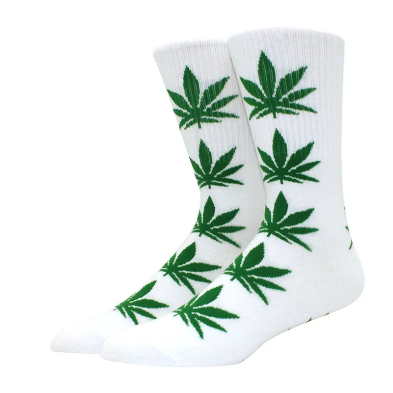 1 pair Men's Fashion Business Weed Hemp Cotton Socks Street Fashion Skateboard Couple Girls Harajuku Trend Socks Give Men a Gift Good Vibrations Adult Super Store