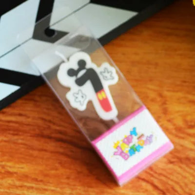 Hot Happy Birthday Number 0-9 Candles Cartoon Mickey Minnie Mouse Candle Cake Cupcake Topper Party Decoration Supplies DIY Gifts Good Vibrations