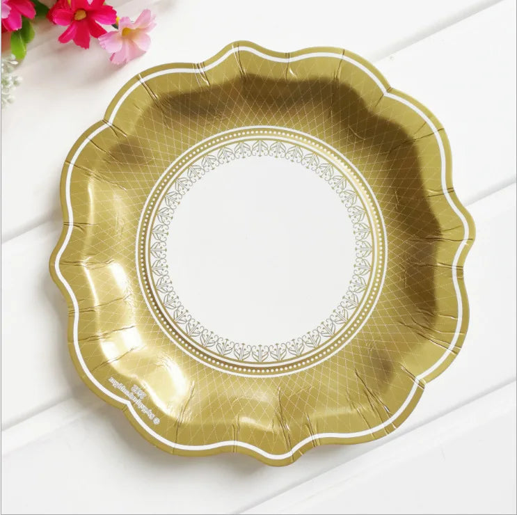 Retro Floral Chinese Style Blue and White Porcelain Paper Plate Party Plates Wedding Lace Dish Disposable Plate 1PC Tablecloth Good Vibrations