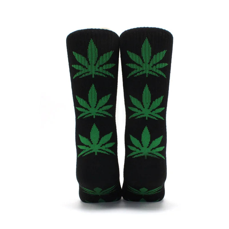 1 pair Men's Fashion Business Weed Hemp Cotton Socks Street Fashion Skateboard Couple Girls Harajuku Trend Socks Give Men a Gift Good Vibrations Adult Super Store