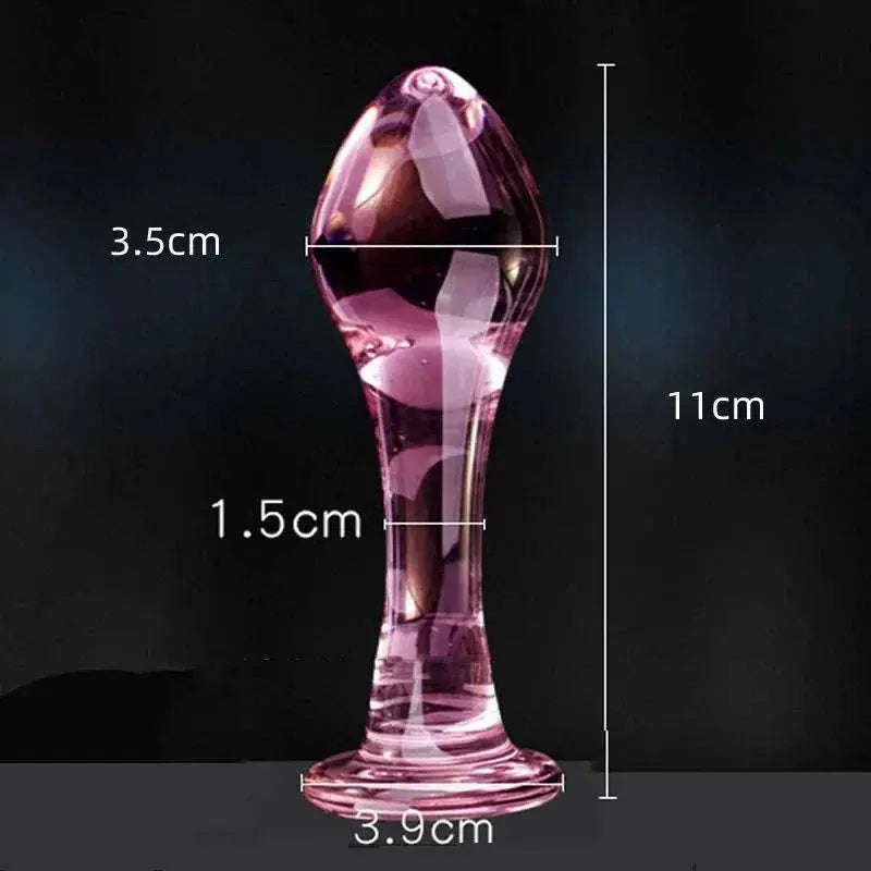 Candiway Exquisite Pink Crystal Glass Anal Plug Adult Masturbation Products Prostate Massager Erotic Toys For Couple (5 Styles) GOOD Vibrations