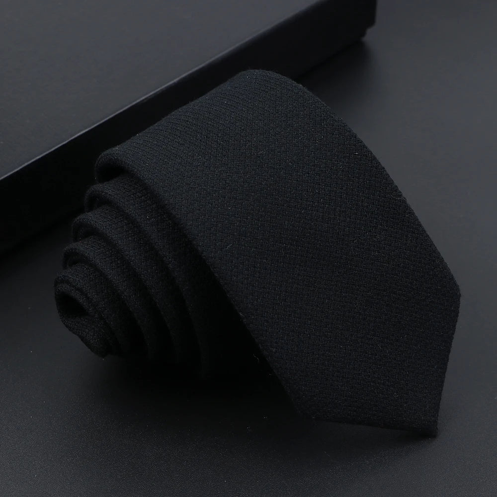 Mens Tie Imitation Cashmere Classic 6cm Skinny Casual Necktie Cotton Handmade For Wedding Party Dinner Striped Plaid Tie Gift Good Vibrations