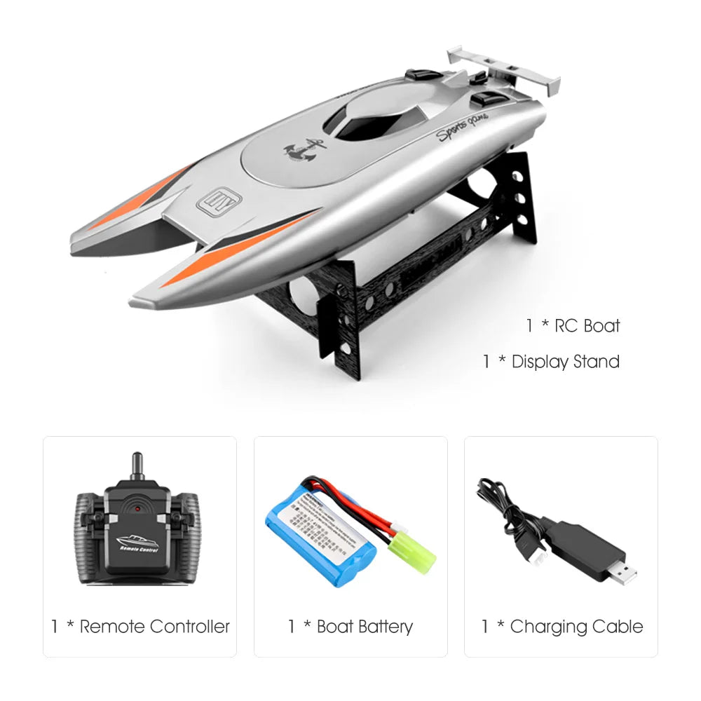 30Km/h Racing Boat 2.4G Radio controlled Rc Boat High Speed Speedboat 20Mins 2Ch Dual Motor Waterproof Ship Boys Christmas gift Good Vibrations