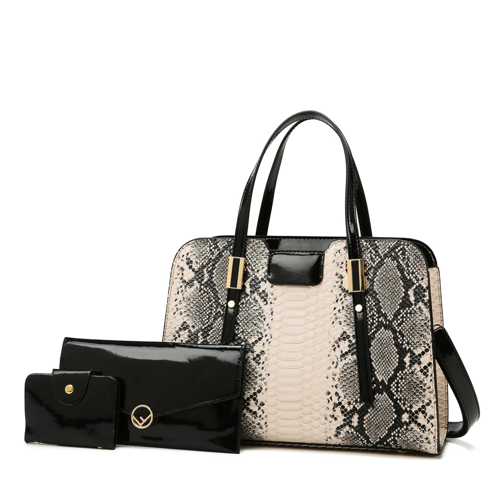 Pu Leather Hot Selling Purse Tote Bag Shoulder Bag 3 Pieces One Set Fashion Large Capacity Shoulder Bag Good Vibrations
