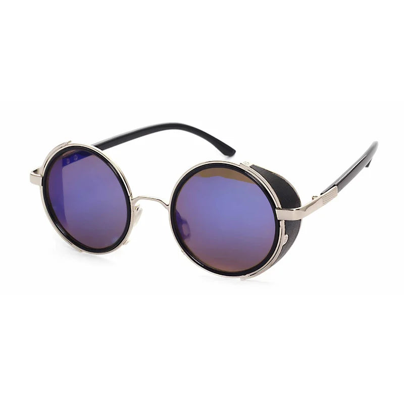 SHAUNA Vintage Women Steampunk Retro Coating Men Round Sunglasses Brand Designer Punk Sun Glasses UV400 Good Vibrations